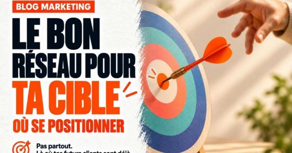 Main qui lance une fléchette orange dans le centre d'une cible aux anneaux colorés. Sur quel réseau social se positionner selon sa cible