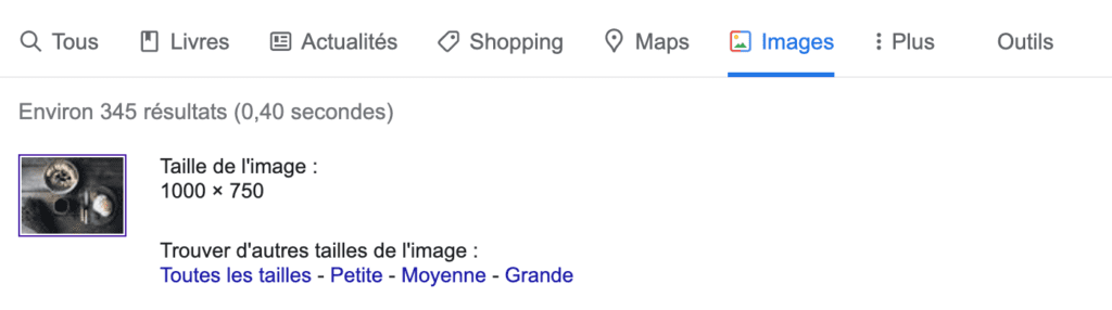 Recherche inversée sur Google image