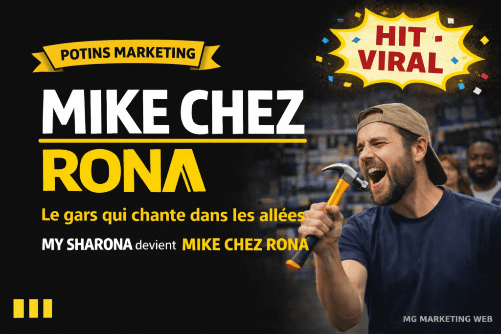 Mike chez RONA : montage visuel du coup marketing Macarena remixée de RONA et Sid Lee, campagne virale québécoise 2026