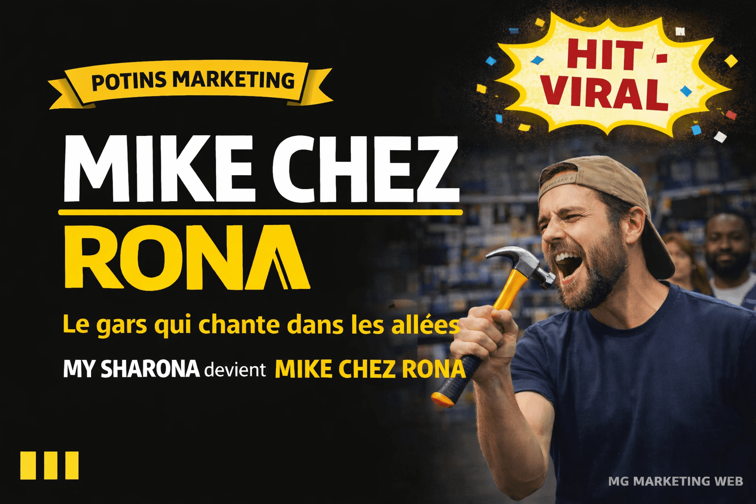 Mike chez RONA : montage visuel du coup marketing Macarena remixée de RONA et Sid Lee, campagne virale québécoise 2026