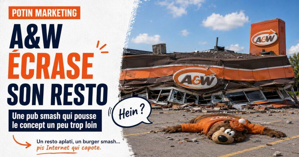 A&W Canada a litteralement ecrase un de ses restaurants au 780 King Street West a Toronto pour lancer son Smash Burger, signe Rethink (mai 2026).