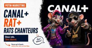 Flora la popstar et Ezra le rappeur, les deux nouvelles mascottes rats de l'offre RAT+ de Canal+, signees BETC pour la Fete de la musique 2026.