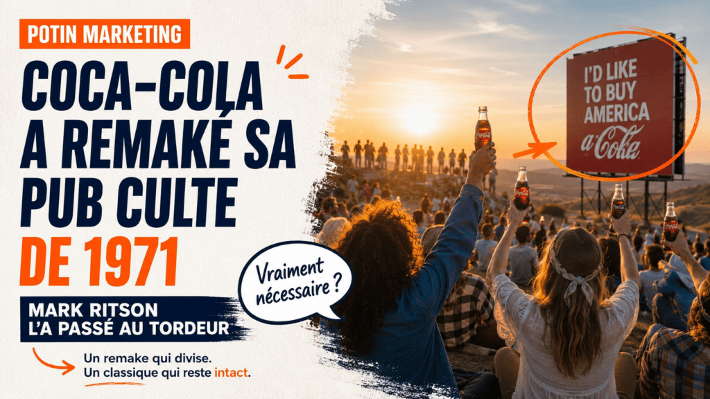Image mise en avant potin marketing Coca-Cola remake pub Hilltop 1971 Mark Ritson critique