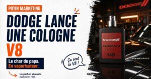 Bouteille noire mate du Dodge Charger Fragrance, eau de cologne V8 vendue 24,95$ par Stellantis pour la fete des Peres 2026.