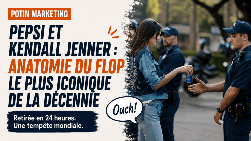Image mise en avant potin marketing Pepsi Kendall Jenner flop publicitaire retiree 24 heures