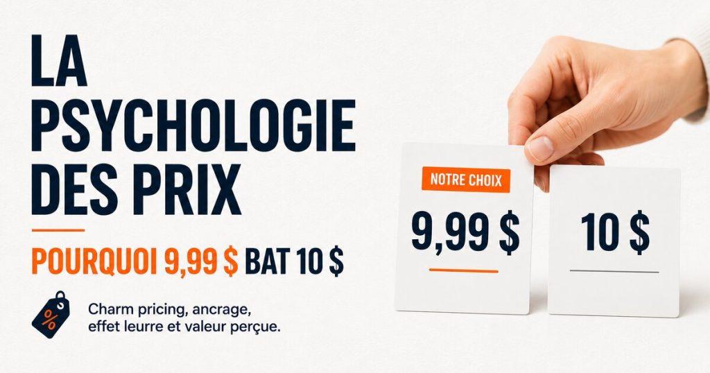 La psychologie des prix en marketing : pourquoi 9,99$ fonctionne mieux que 10$, effet d ancrage, biais cognitifs.