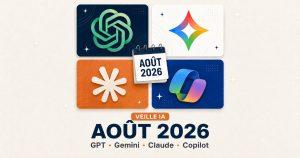 Nouveautés IA d'août 2026 : mise à jour des modèles GPT-5.6, Gemini 3.6, Claude Opus 5 et Microsoft Copilot expliquées pour les PME québécoises.