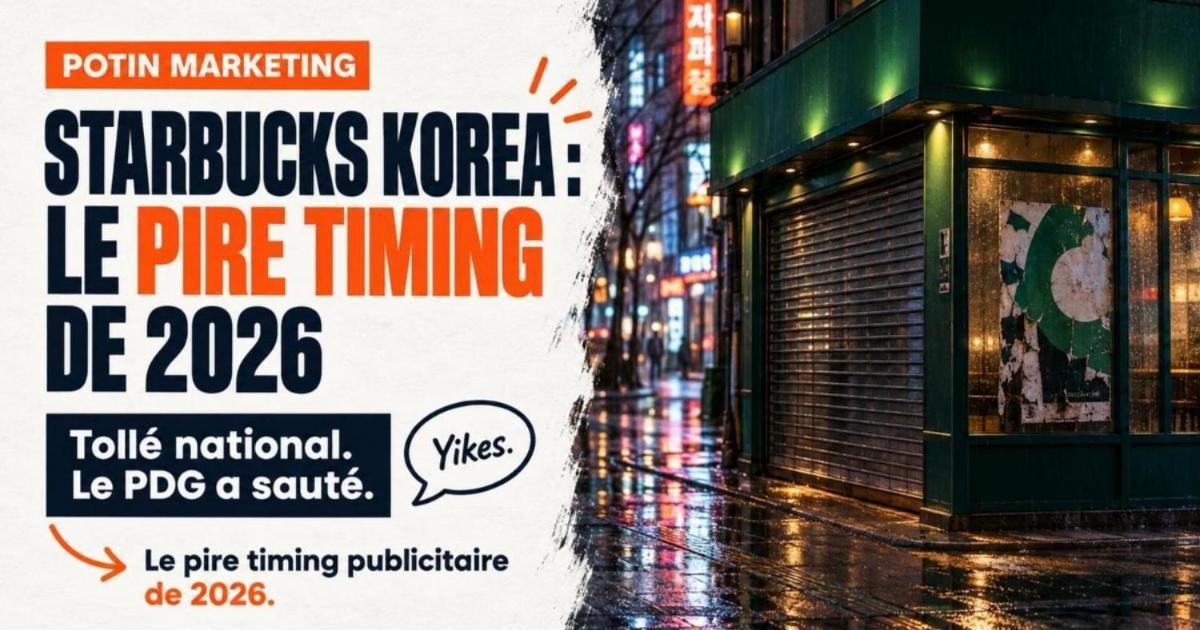 Devanture d'un café de chaîne verte à Séoul la nuit, rideau de fer baissé, néons de rue. Starbucks Korea et le flop Tank Day